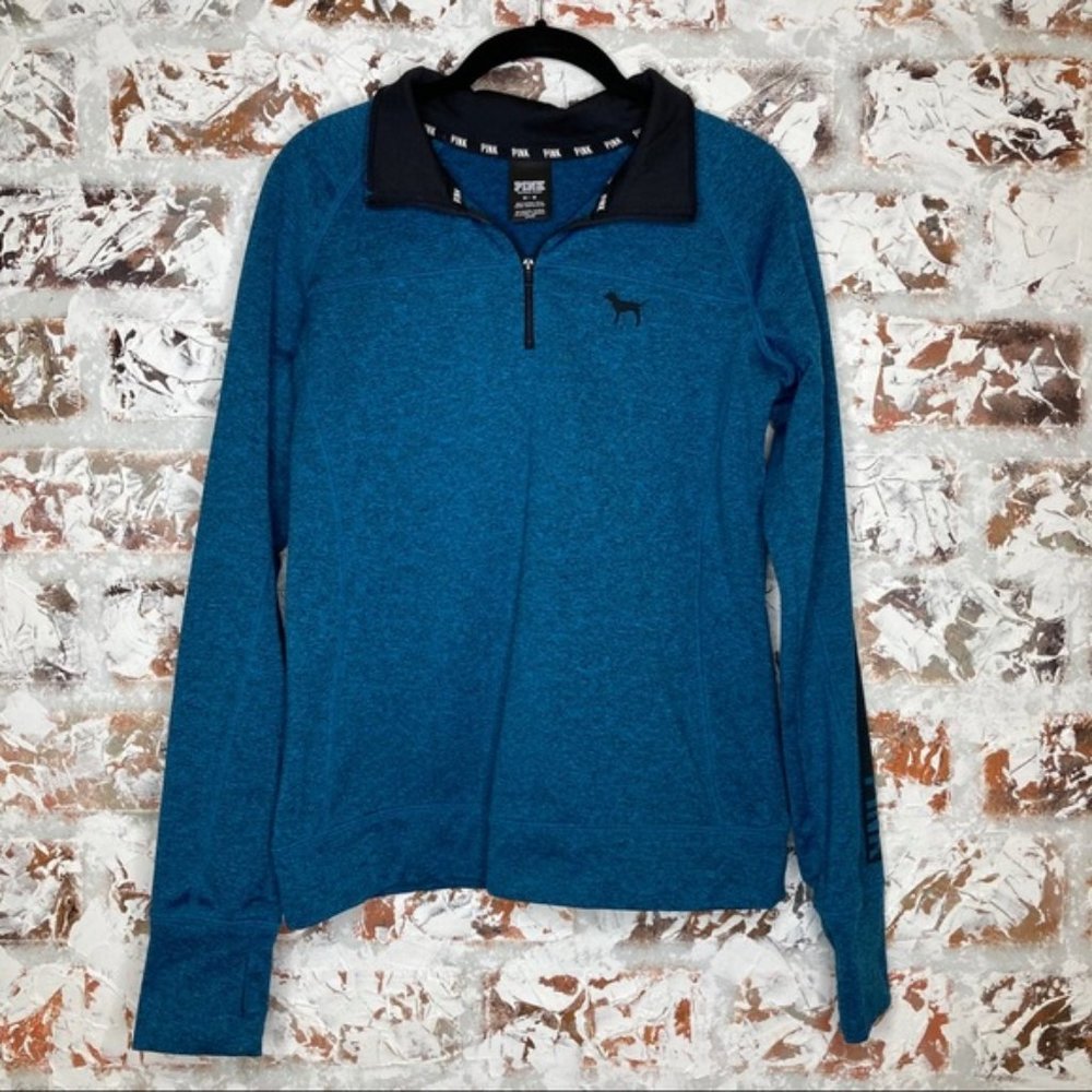 Victoria’s Secret PINK Blue Quarter Zip Pullover M